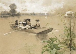 La Promenade En Barque by Ferdinand Heilbuth