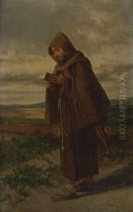 Wandernder Monch by Ferdinand Heilbuth