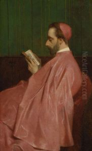 Lesender Kardinal by Ferdinand Heilbuth