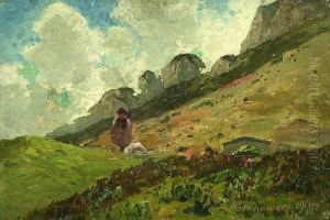 Jager Bei Der Almhutte An Der Kampenwand. Jager Bei Der Almhutte An Der Kampenwand.