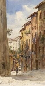 Strasenzug In Siena. by Anton Paul Heilmann