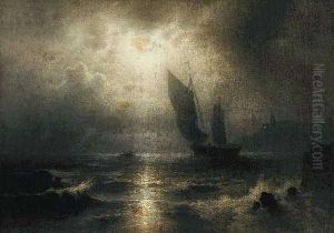 Segelboot Vor Der Kuste
Im Mondschein by Karl Heilmayer
