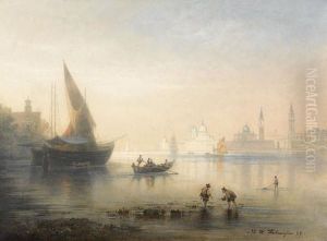 Ansicht Von Venedig Mit Booten Und Figurenstaffage by Karl Heilmayer