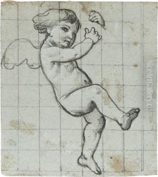 Trois Etudes De Putti, Etudes Pour Les Plafonds De La Cinquiemesalle De La Galerie Campana Du Musee Du Louvre - view 1
