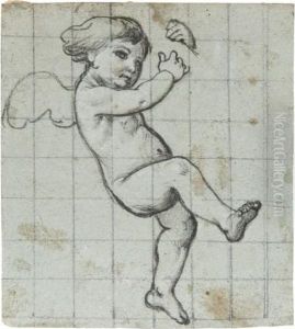 Trois Etudes De Putti, Etudes Pour Les Plafonds De La Cinquiemesalle De La Galerie Campana Du Musee Du Louvre by Francois - Joseph Heim