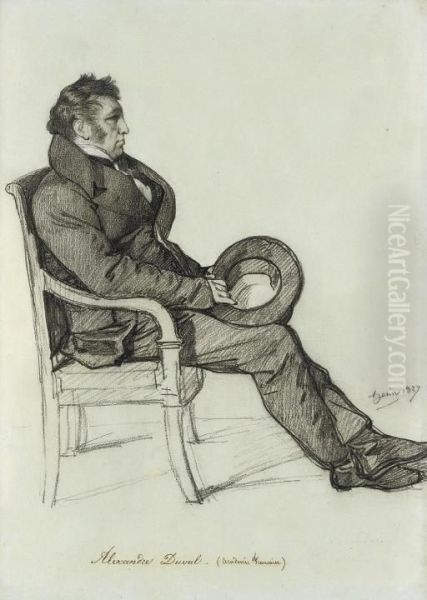 Portrait Of Alexandre Duval, In Profile To The Right, Seated In An Armchair - view 1