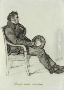 Portrait Of Alexandre Duval, In Profile To The Right, Seated In An Armchair by Francois - Joseph Heim