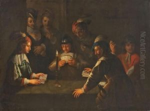 Kartenspieler Bei Kerzenlicht by Wolfgang Heimbach