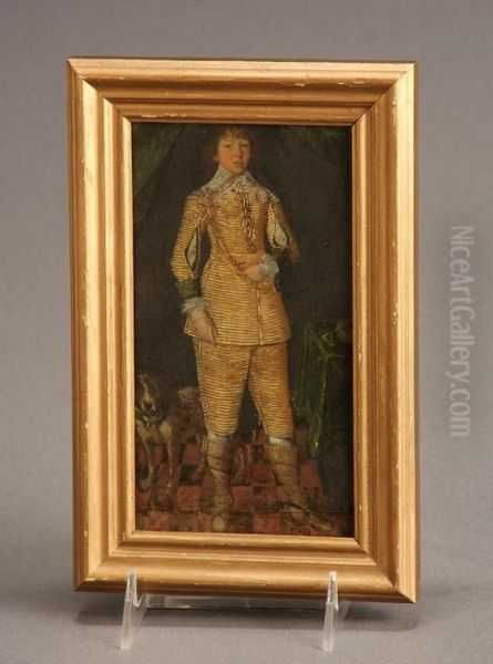 Portrait Of A Young Man With A Dog by Wolfgang Heimbach