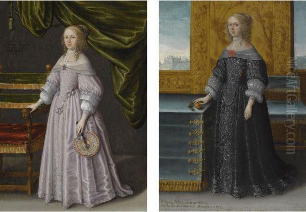 Portrait Of Countess Charlotte Von Hohenloe Shillingsfurst, Fulllength, Wearing A Pink Dress - view 1