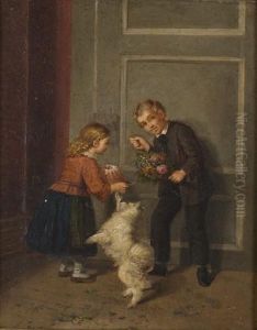 2 Genregemalde: by Friedrich Heimerdinger