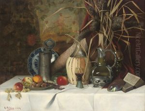 An Allegory Of Wine And Song by Heinrich Heimes