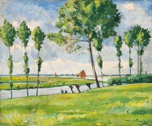 Sommerliche Niederrheinlandschaft by Walter Heimig