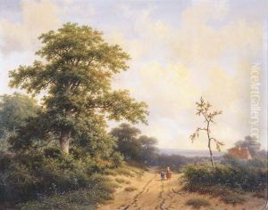 Landscape With Figures On A Sandy Road With A Farmhouse Landscape With Figures On A Sandy Road With A Farmhouse
