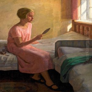 Ung Pige Der Spejler Sig. Skagen by Einar Hein