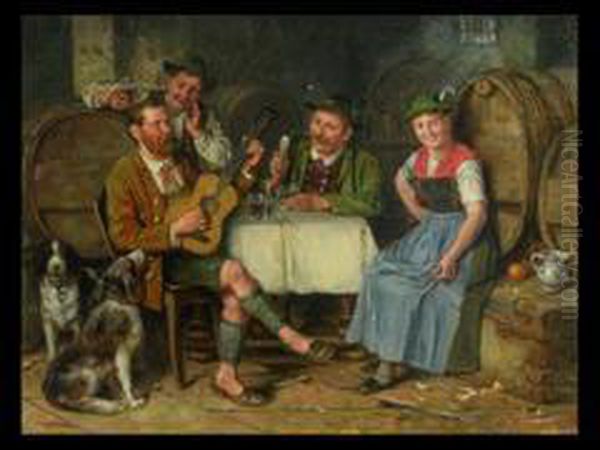Frohliche Runde Im Weinkeller - view 1