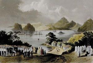 Nine Works Eight From Narrative Of The Expedition Of An American Squadron To The China Seas And Japan Under The Command Of Commodore Mc Perry Together With The Arrival Of The United States War Steamer At Honolulu From Sketch By Daniel Winter Wt