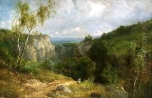 Partie Aus Der Frankischen Schweiz Mit Weidenden Ziegen