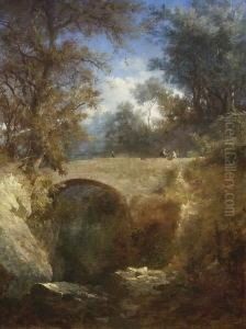 Bewaldete Schlucht Mit
Steinbrucke. by Eduard Heinel