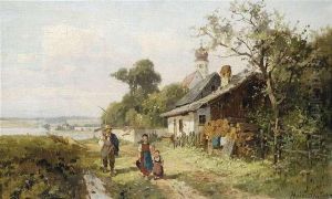 On The Island Ofherrenchiemsee In Bavaria.
A Peasant Family On Their Wayhome. by Karl Adam Heinisch