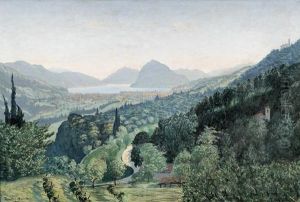 Blick Auf Den Luganer See Von Canobbio by Theophil Heinke