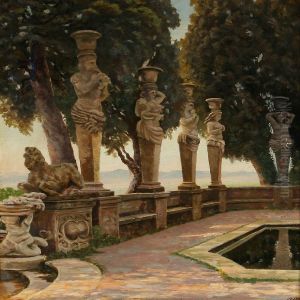 View From Villa Borghese In Rome by Heinrich Hansen