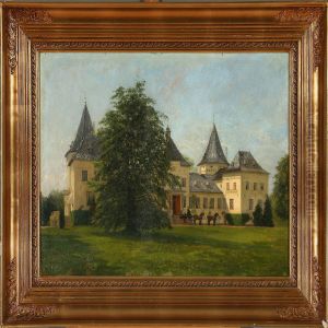 Scene Frompederstrup Manor On Lolland, Denmark by Heinrich Hansen