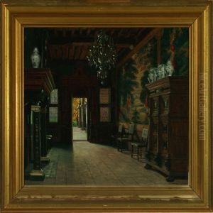 Interior Fromplantin - Moretus Museum In Antwerp, Holland by Heinrich Hansen