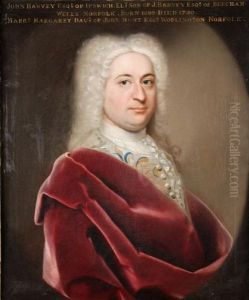 Sr. Portrait Of John Harvey Esq Of Ipswich, In A Feignedoval