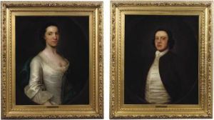 Portrait Of A Lady, Half-length, In A White Dress And Blue Wrap, In A Feigned Oval Portrait Of A Lady, Half-length, In A White Dress And Blue Wrap, In A Feigned Oval