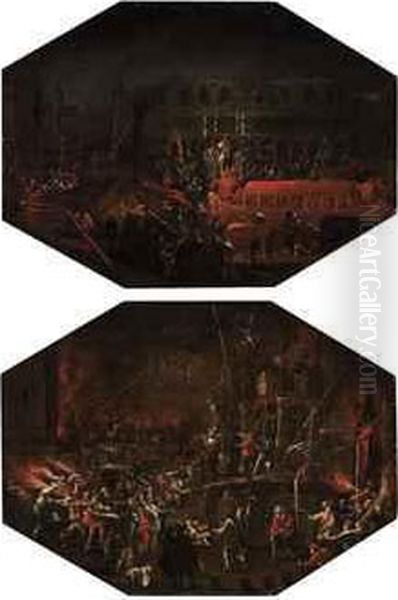 A Nocturnal View Of The Doge's Palace, Venice, With The Bucintororeturning To The Molo On Ascension Day - view 1