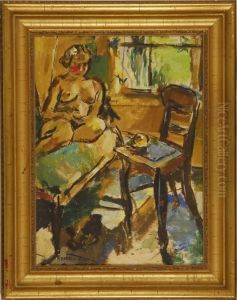 Interior Scene With Seated Nude by Charles Lloyd Heinz