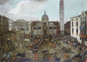 The Carnival Bullfight In Campo Santa Mariaformosa, Venice by Joseph Heinz
