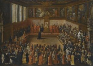 The Sala Del Collegio In The Doge's Palace by Joseph Heinz