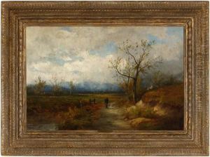Hunter And Dog by Joseph Antonio Hekking