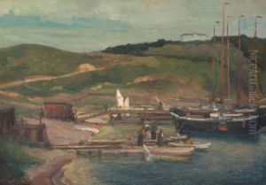 Norwegischer Fischerhafen by Alfred Hermann Helberger
