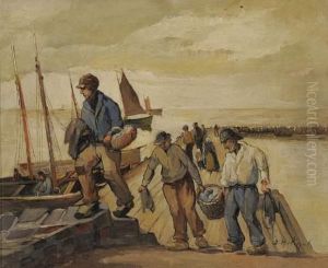 Marins Au Port by Gustave Helinck
