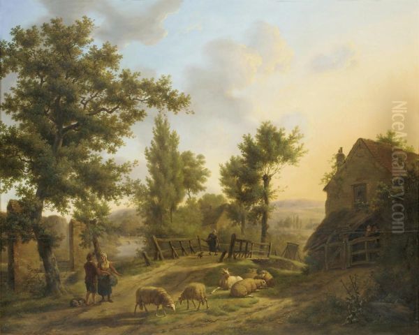 Figures In A Rural Landscape - view 1
