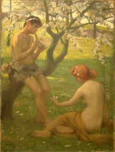 Sommerlandschaft Mit Musizierendem by Oskar Heller