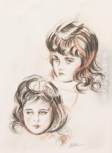 Portrait Of The Artist's Daughters by Paul Cesar Helleu