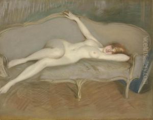Nue Allonge Sur Un Canape - Sonia Speranza