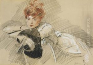 Portrait Of Madame Helleu by Paul Cesar Helleu