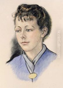 Portrait Der Jungen Frau Roseck by Berthold Hellingrath