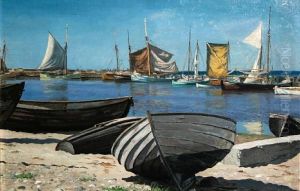 The Harbor At Gilleleje, Denmark by Viggo Helsted