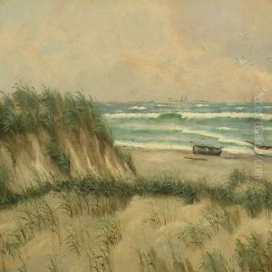 Seashore With Dinghies On The Beach