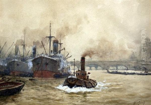 Unloading On The Thames - view 1