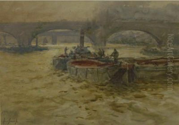 Barges On The Thames - view 1