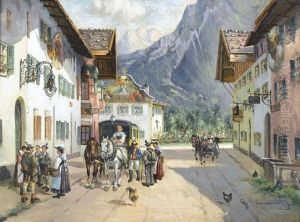 Postkutsche In Mittenwald by Georg Hemmrich