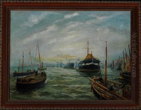 The Training Ship Wellesley And Other Shipping In North Shields Harbour - view 1