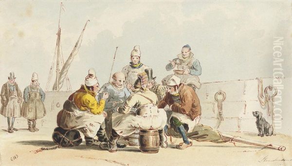 Fishermen On The Quayside - view 1